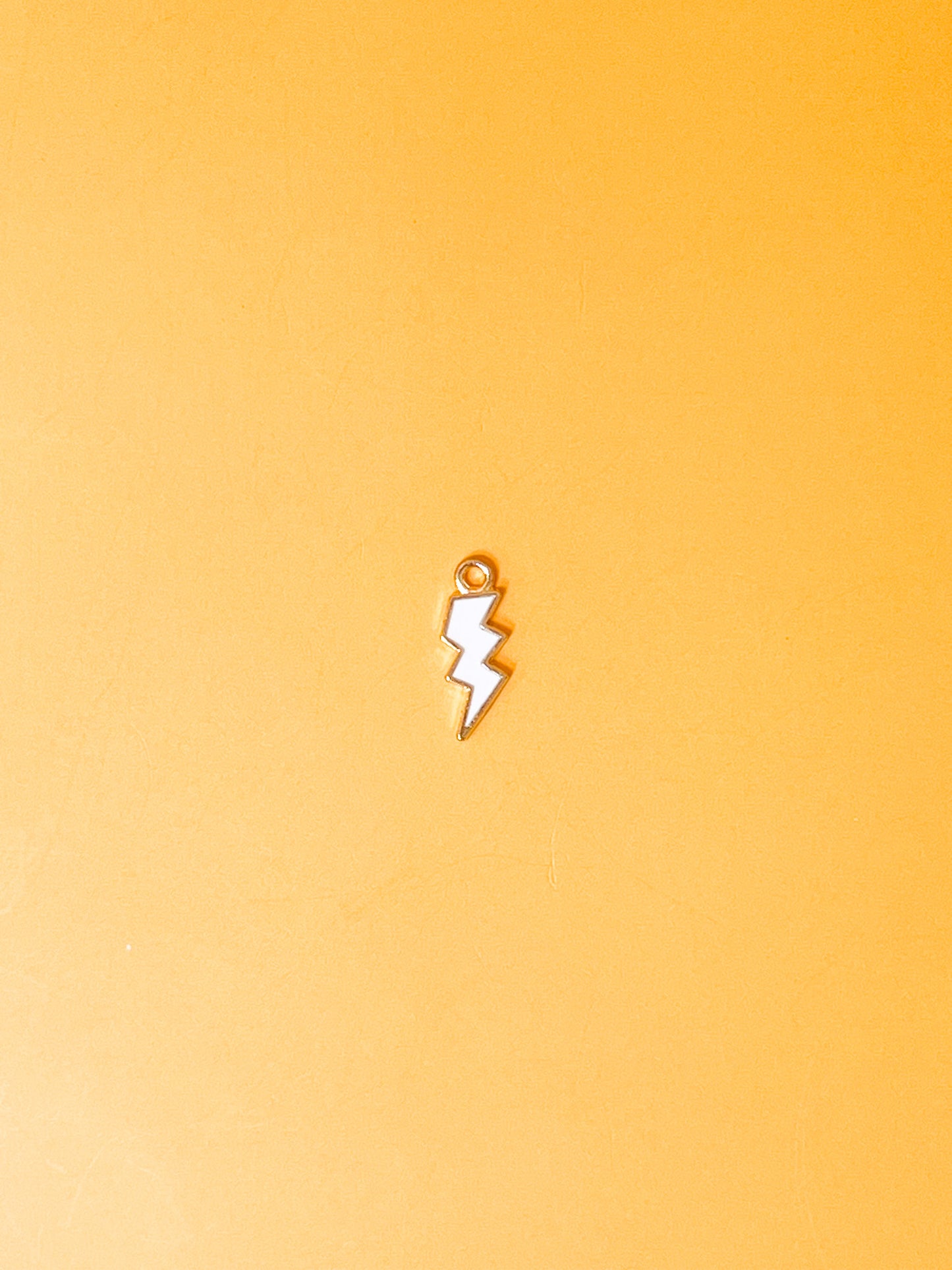White Lightning Bolt Charm
