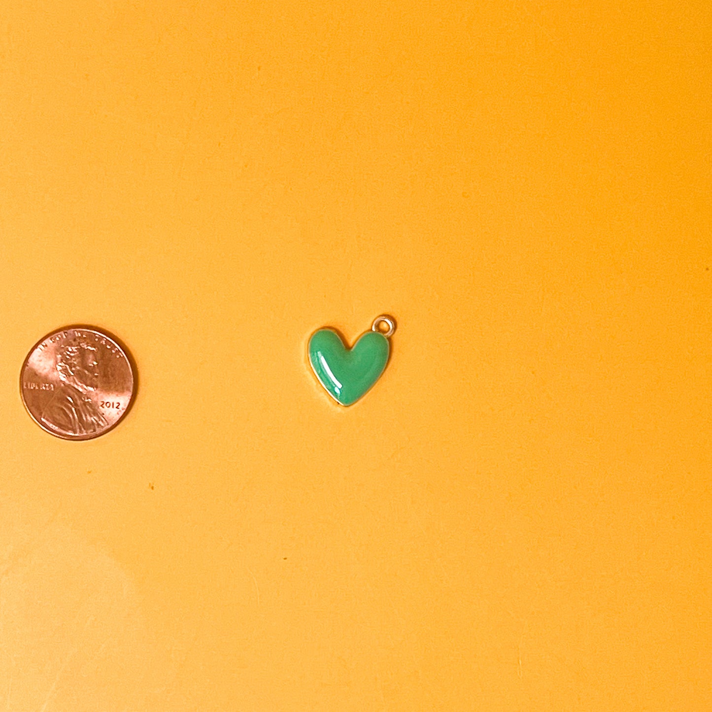 Mint Green Heart Charm